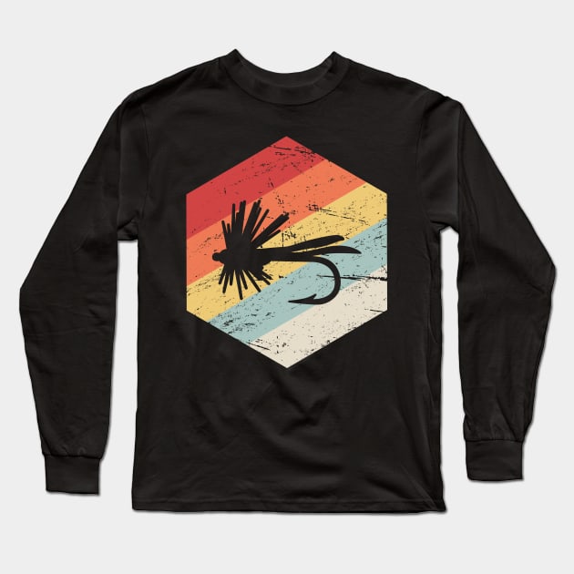 Retro Vintage Fly Flishing Lure Long Sleeve T-Shirt by MeatMan